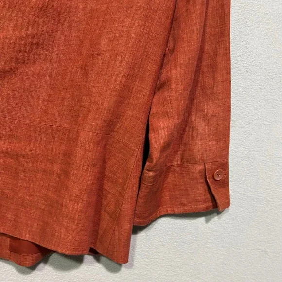 JONES WEAR Womens Linen Blend Blazer Jacket Size 10 Button Front Brick Red - Picture 3 of 6
